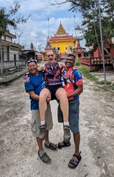 Arlene Morrison Cycling on the  tour with redspokes
